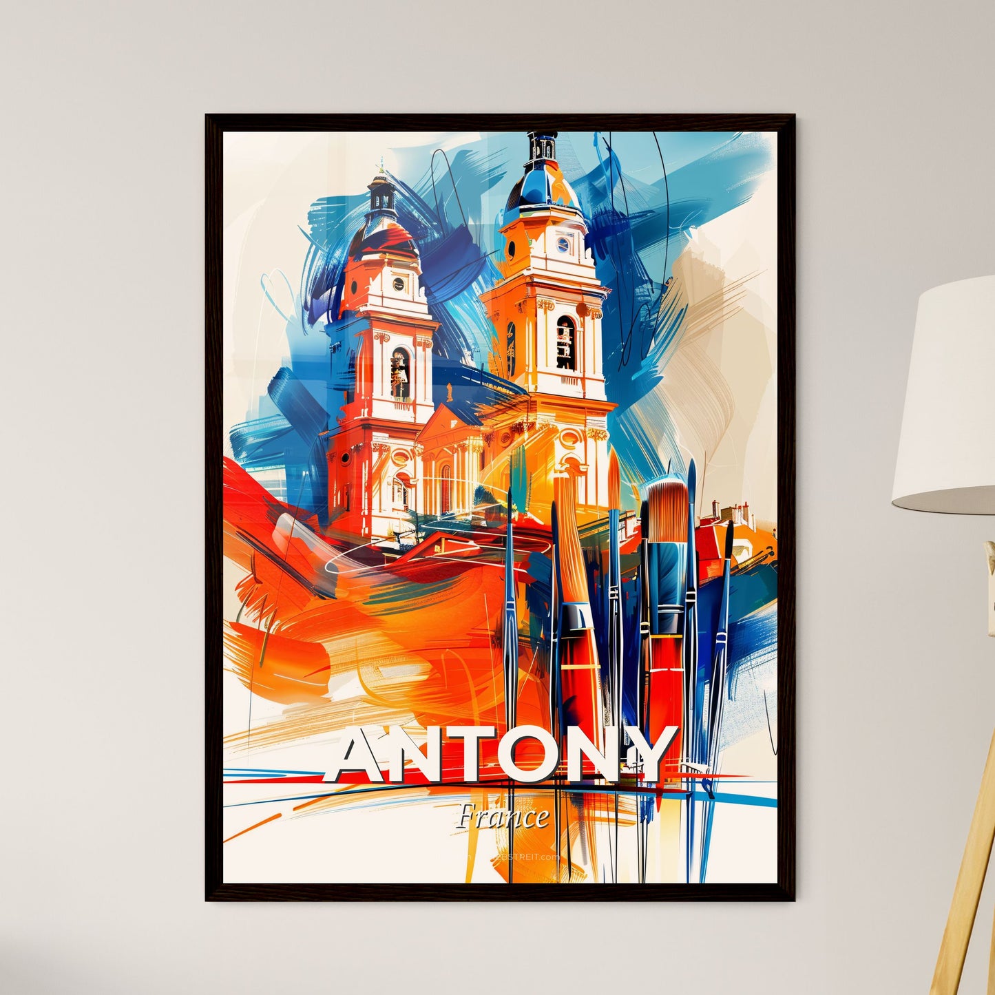 Vibrant Antony, France - A Painting Of A Building