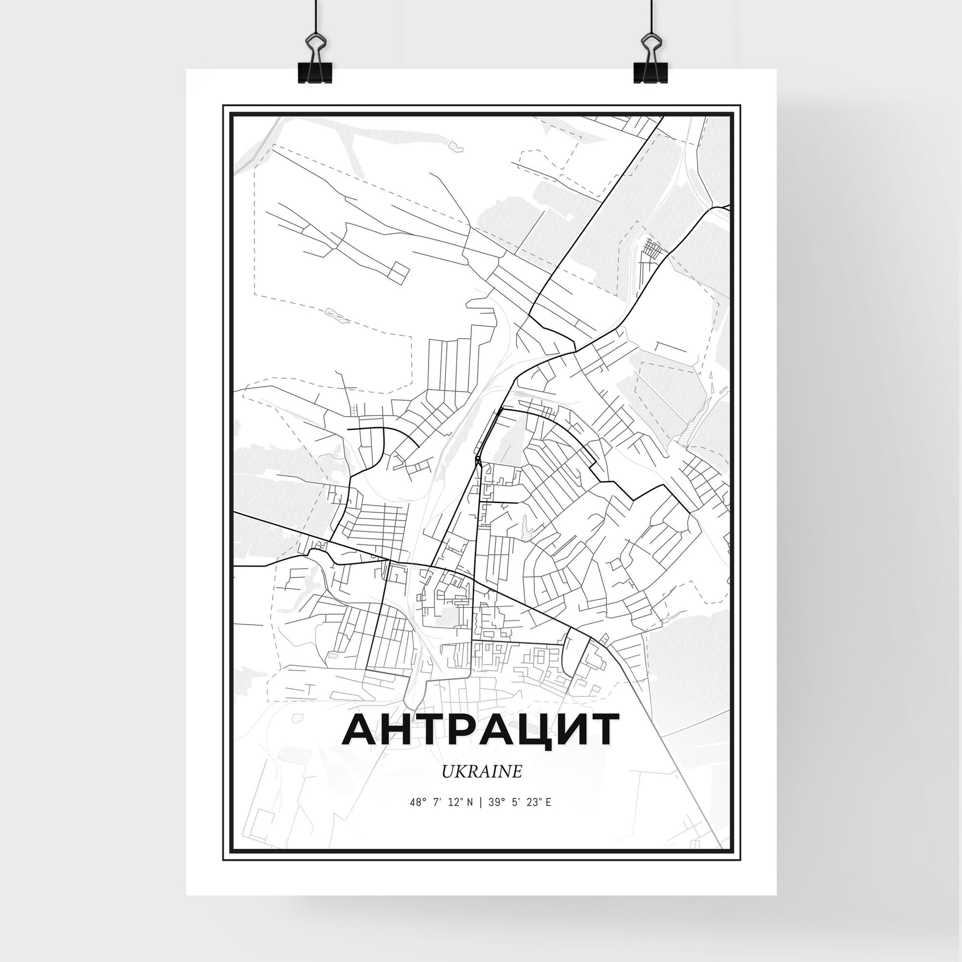 Antratsyt Ukraine - Premium City Map Poster