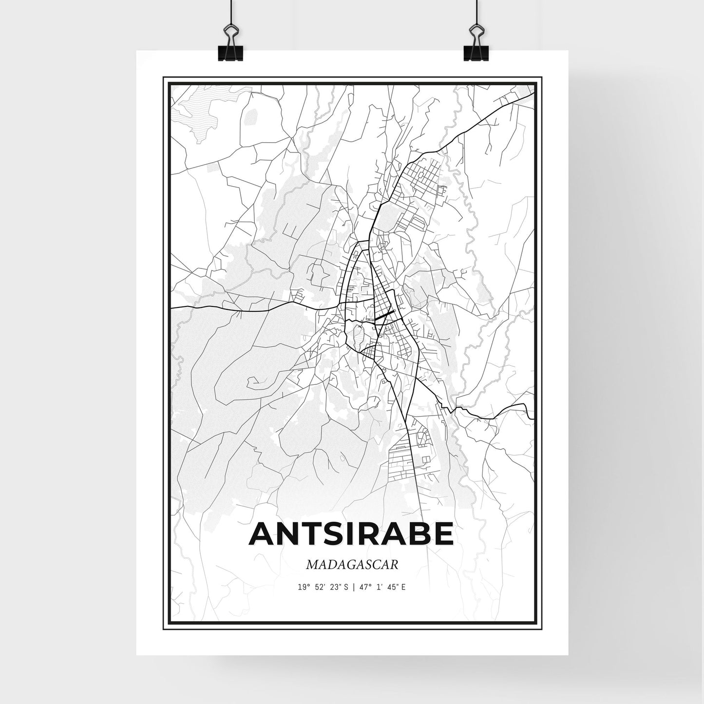 Antsirabe Madagascar - Premium City Map Poster