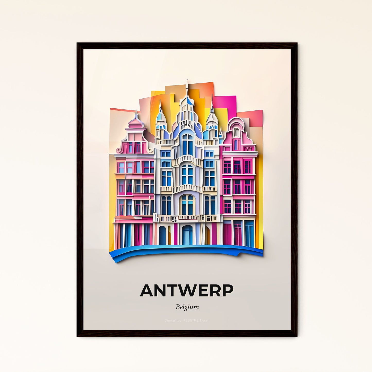 Vivid Antwerp , Belgium - a building with a rainbow background