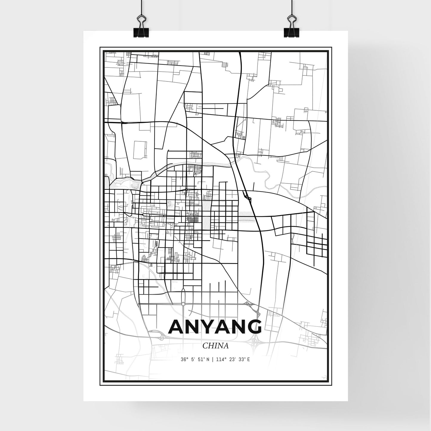 Anyang China - Premium City Map Poster