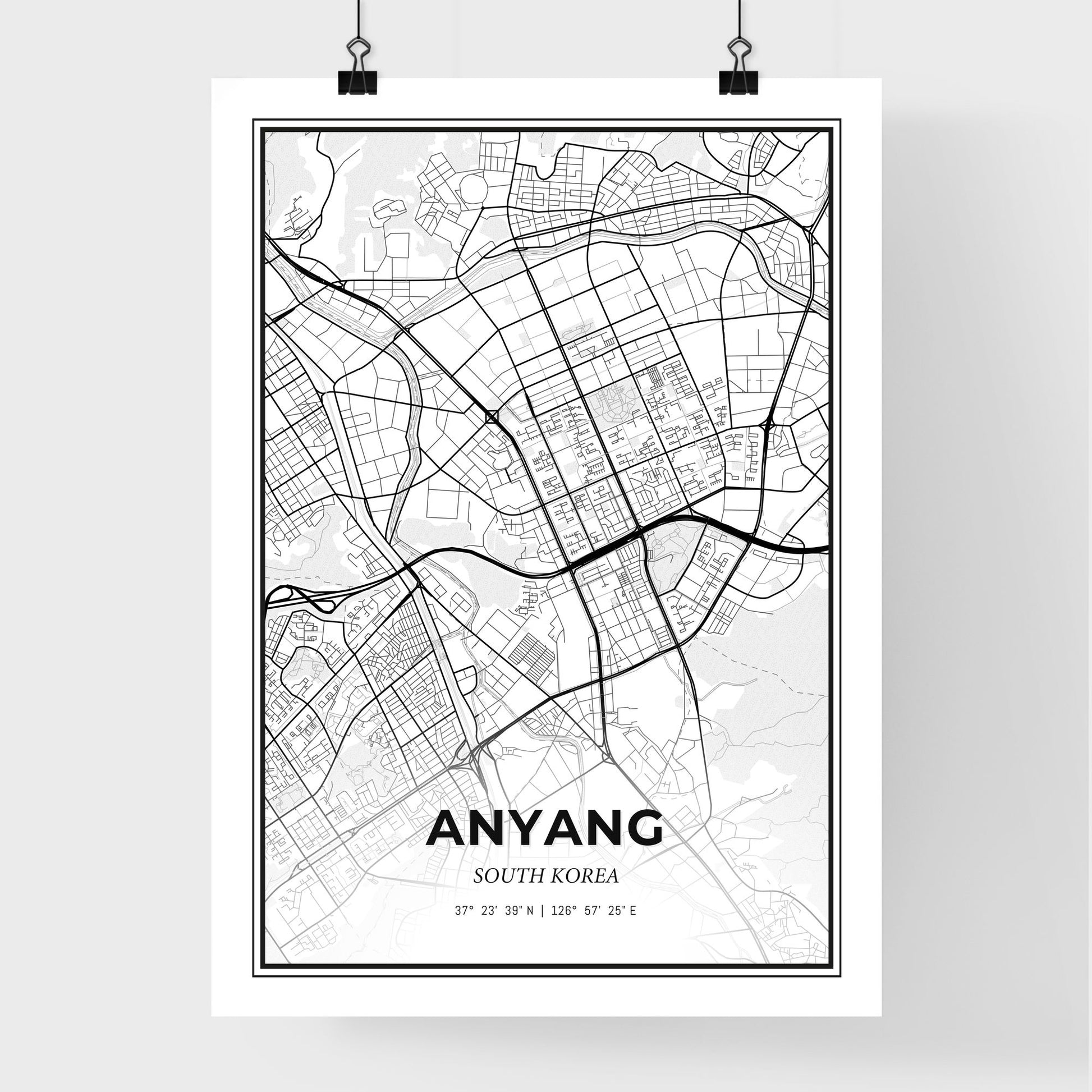 Anyang South Korea - Premium City Map Poster