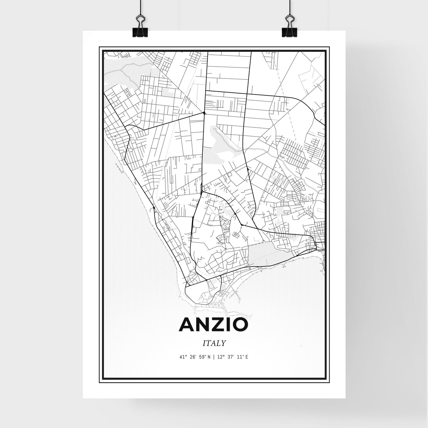 Anzio Italy - Premium City Map Poster