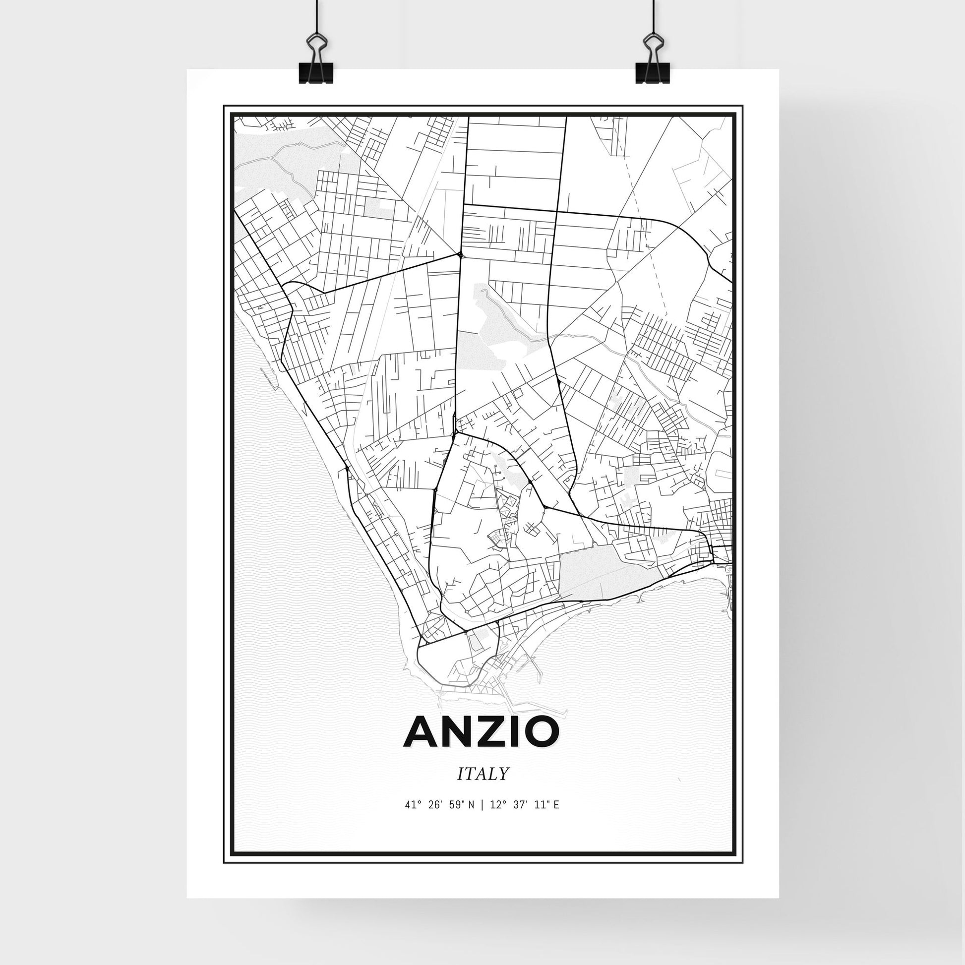 Anzio Italy - Premium City Map Poster