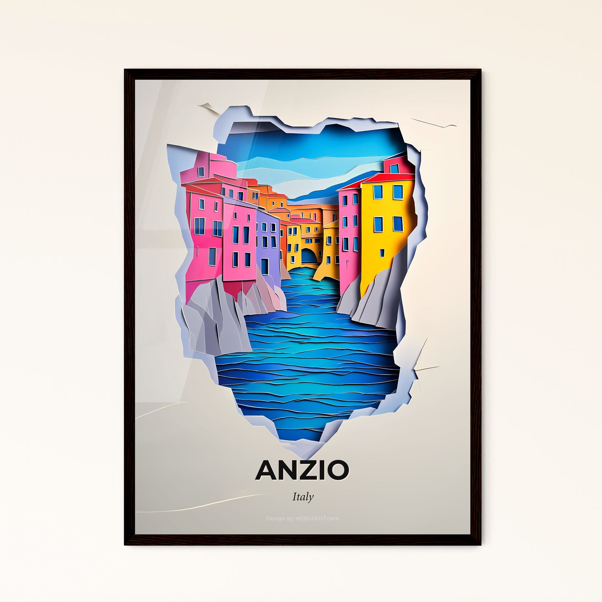 Vivid Anzio, Italy - a city with a river in it