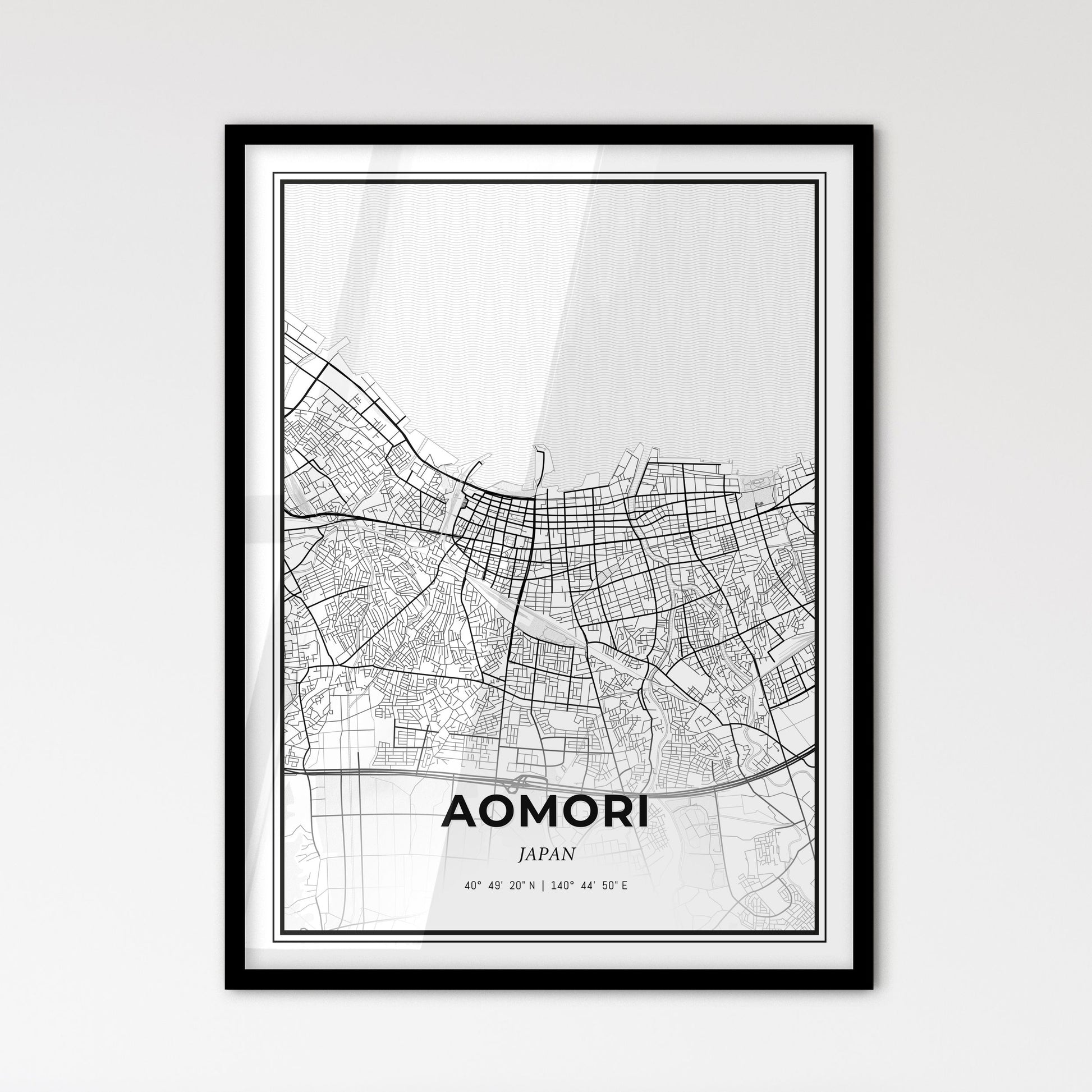 Aomori Japan - Scandinavian Style City Map for Modern Home Decor