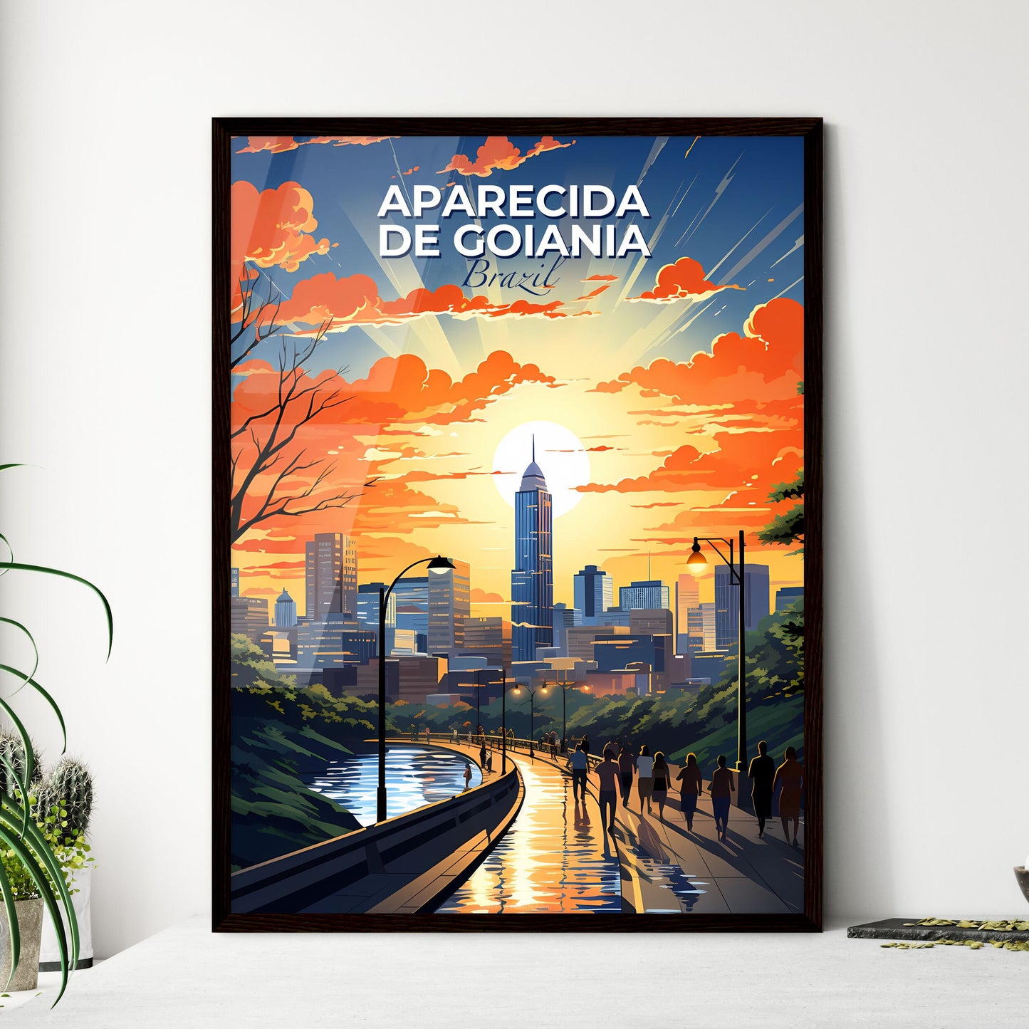 Aparecida de Goiania Brazil City Skyline Art Painting City People Default Title