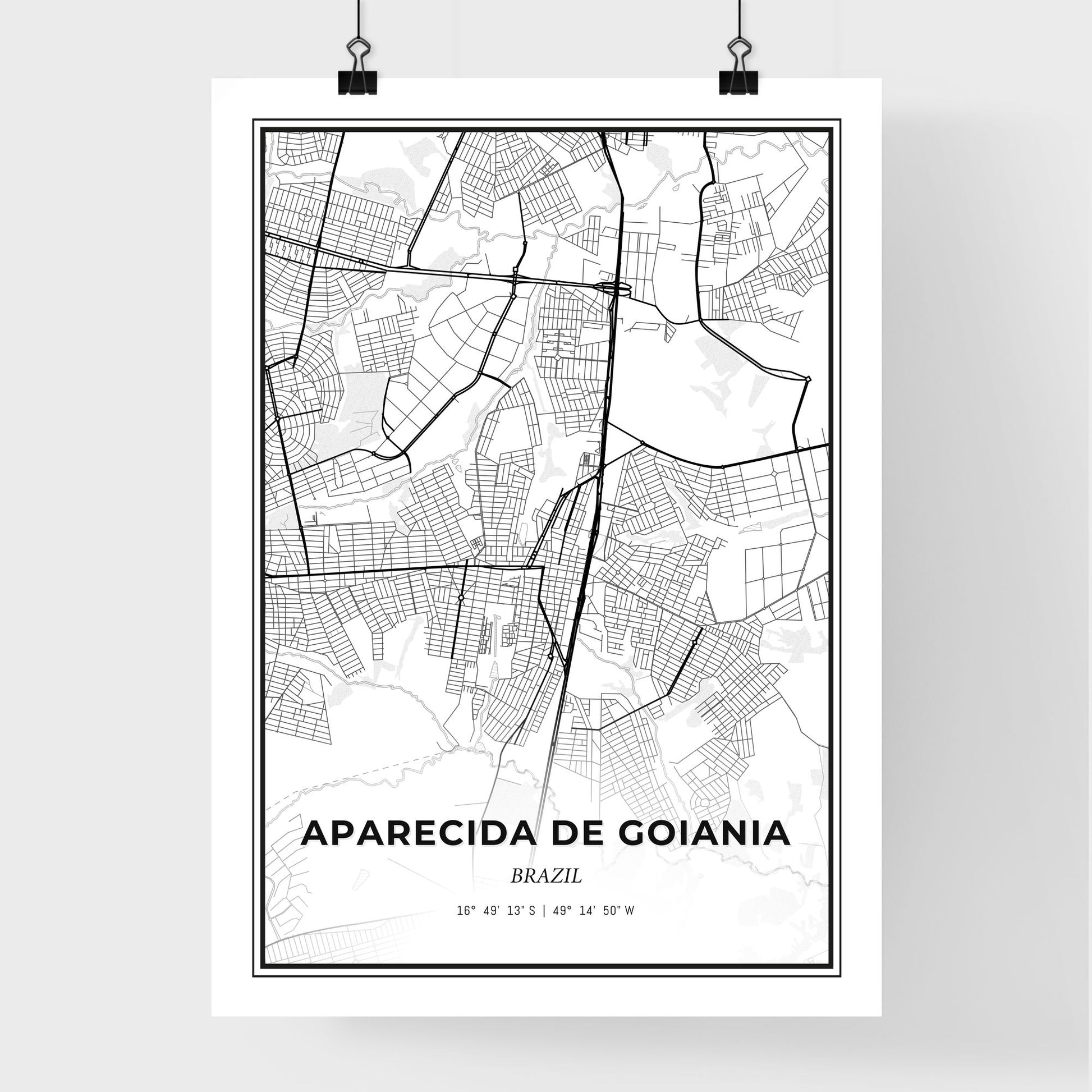 Aparecida de Goiania Brazil - Premium City Map Poster