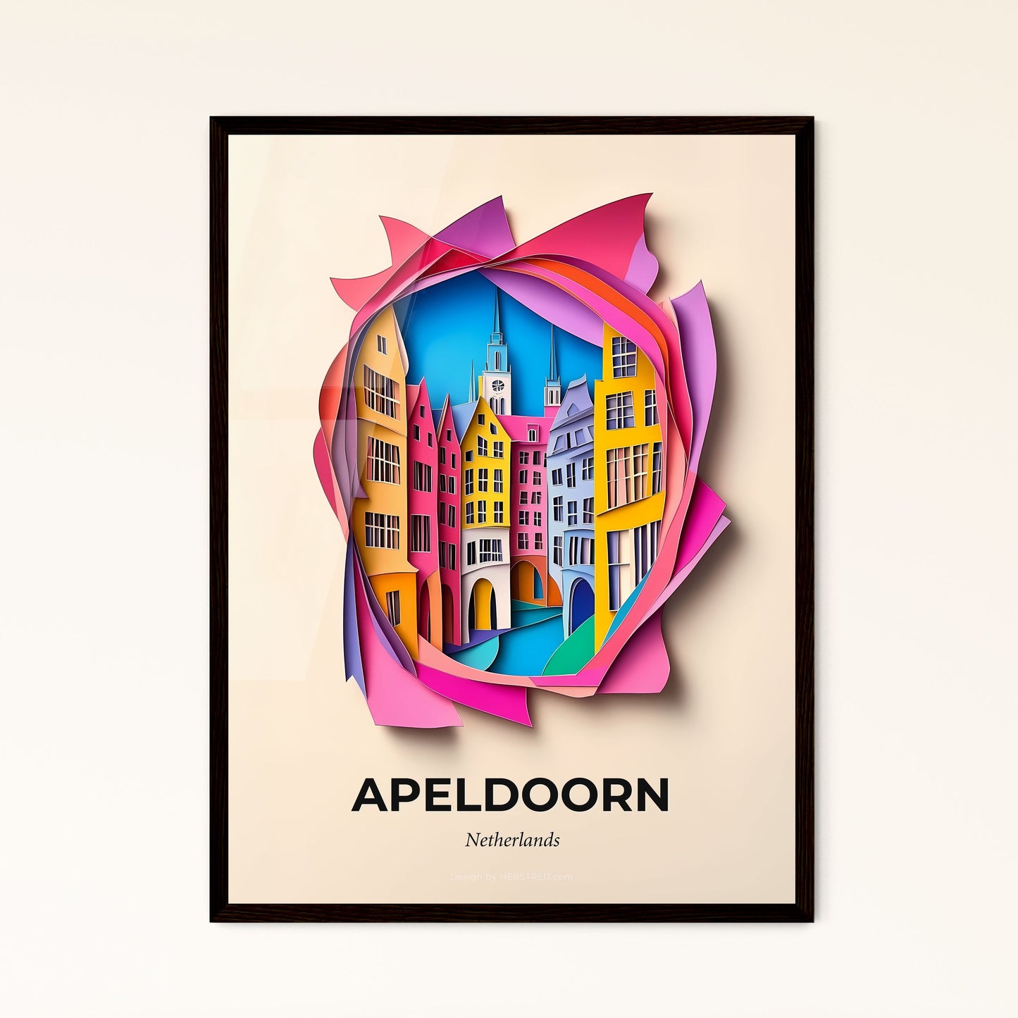 Vivid Apeldoorn, Netherlands - a paper cut of a city with a rainbow