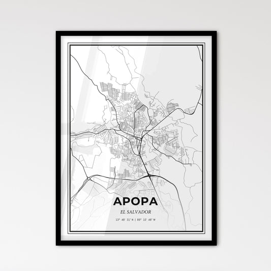 Apopa El Salvador - Scandinavian Style City Map for Modern Home Decor