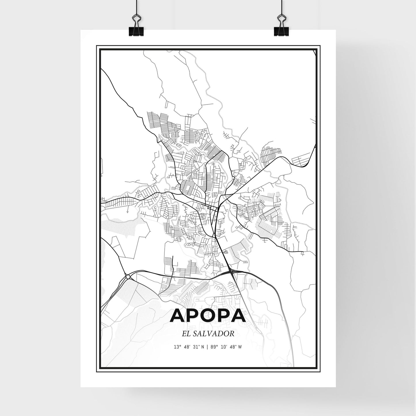 Apopa El Salvador - Premium City Map Poster