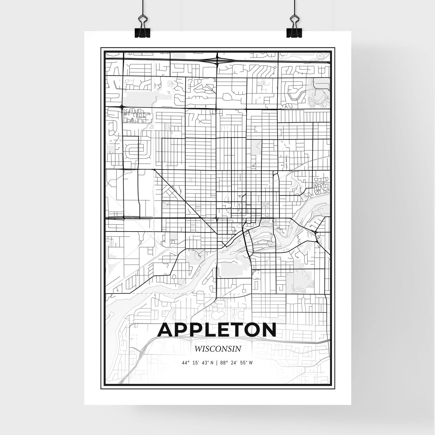 Appleton Wisconsin - Premium City Map Poster