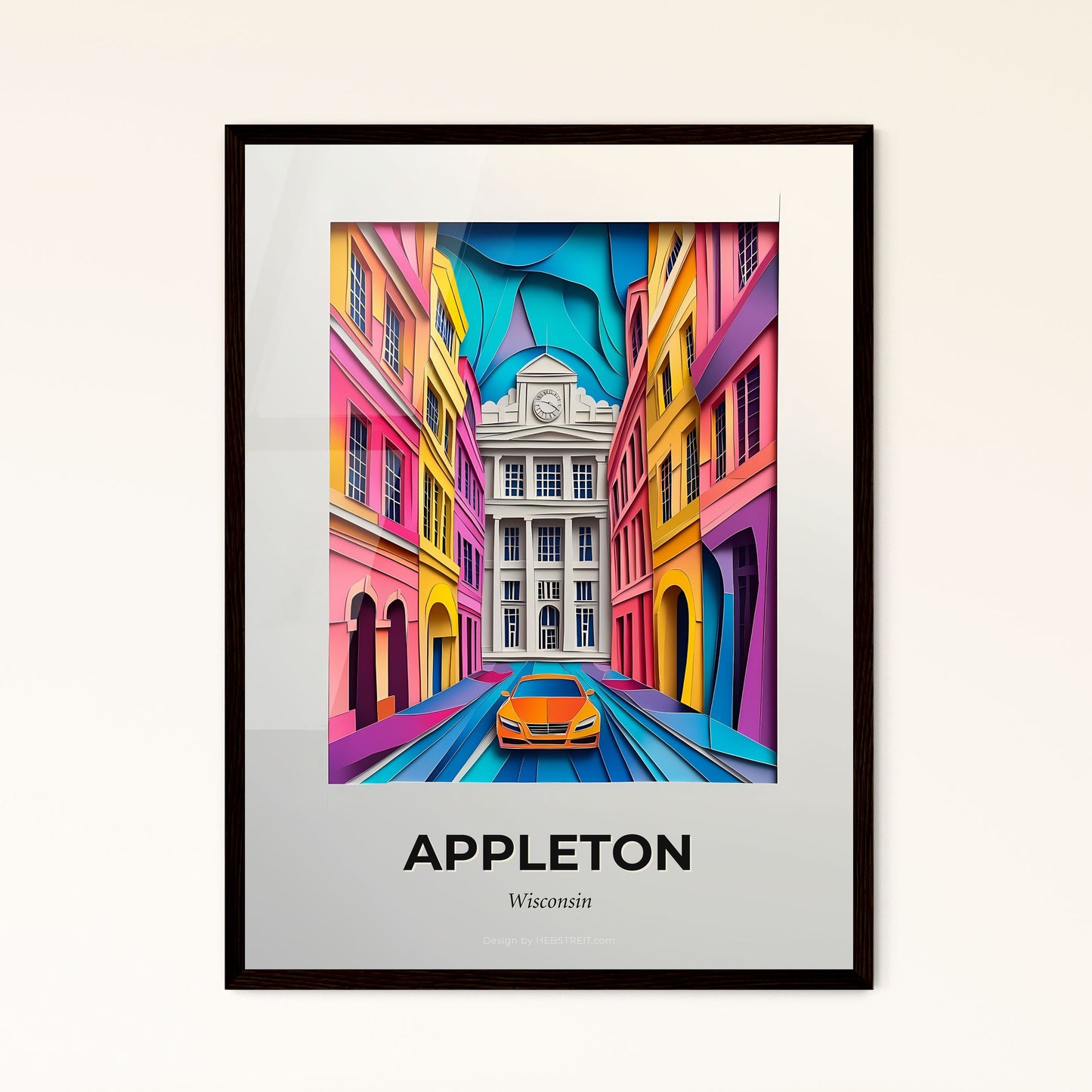 Vivid Appleton, Wisconsin - a car is driving down a street in a city