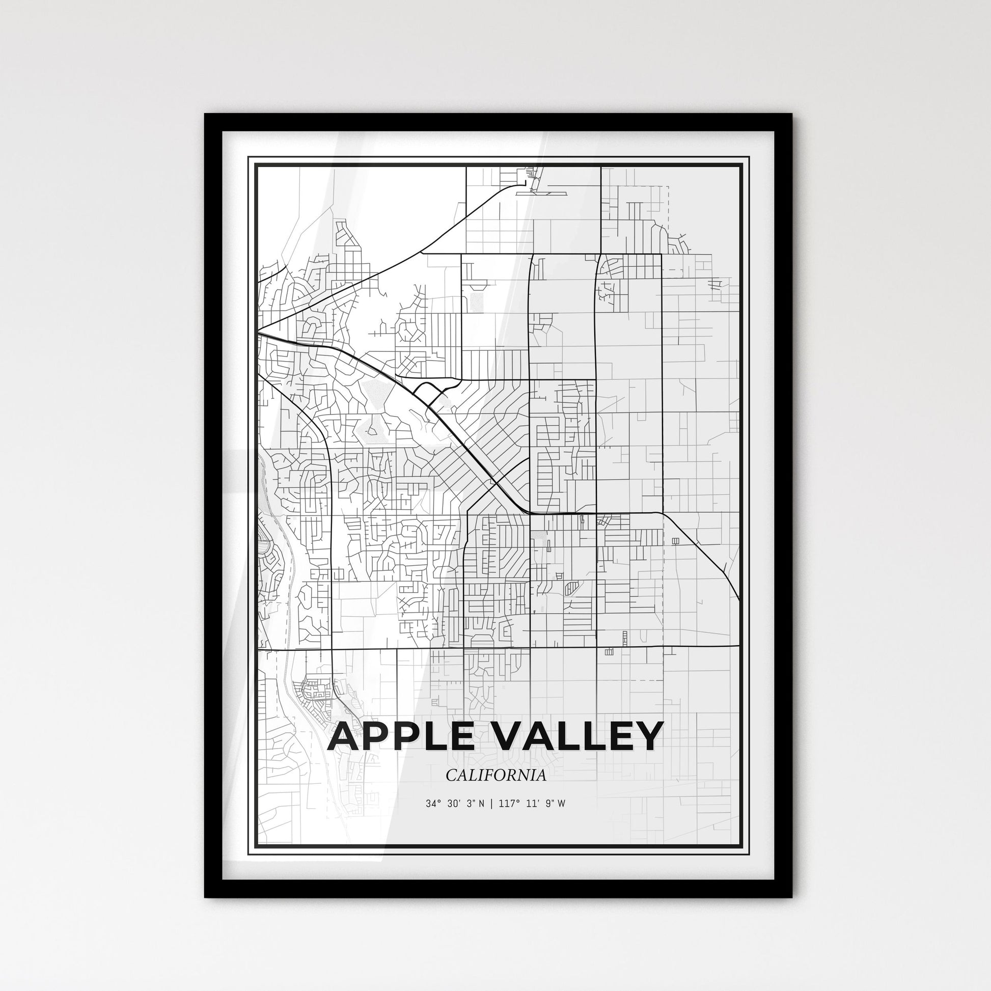 Apple Valley California - Scandinavian Style City Map for Modern Home Decor