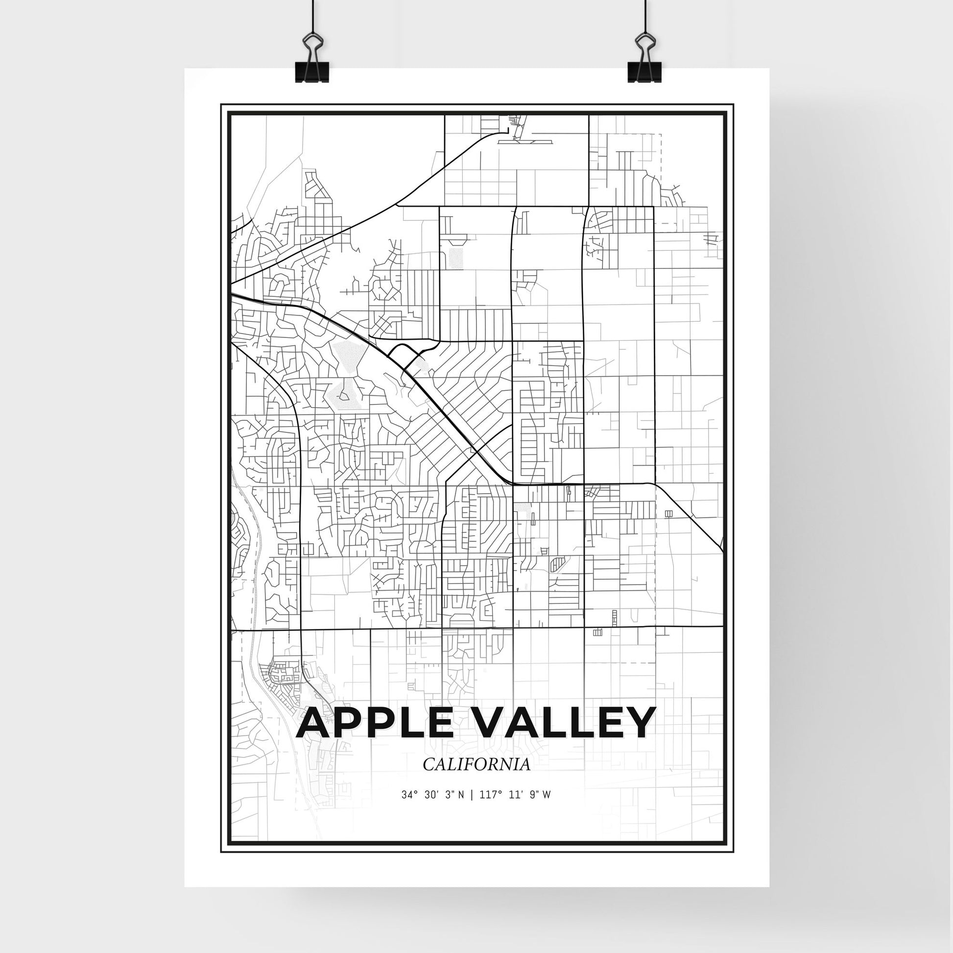 Apple Valley California - Premium City Map Poster