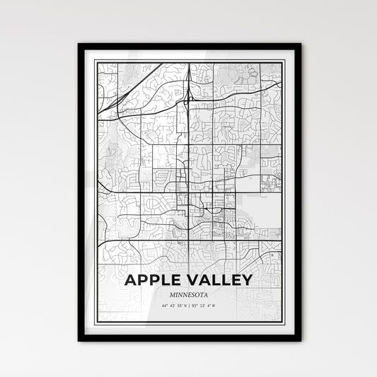 Apple Valley Minnesota - Scandinavian Style City Map for Modern Home Decor