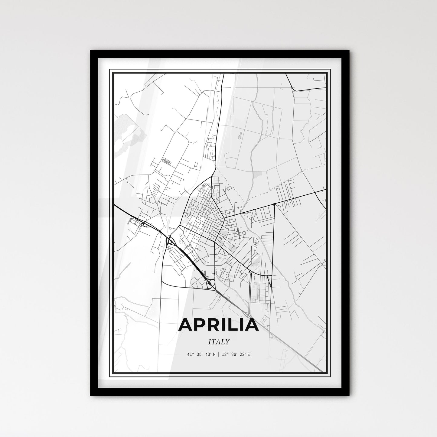 Aprilia Italy - Scandinavian Style City Map for Modern Home Decor