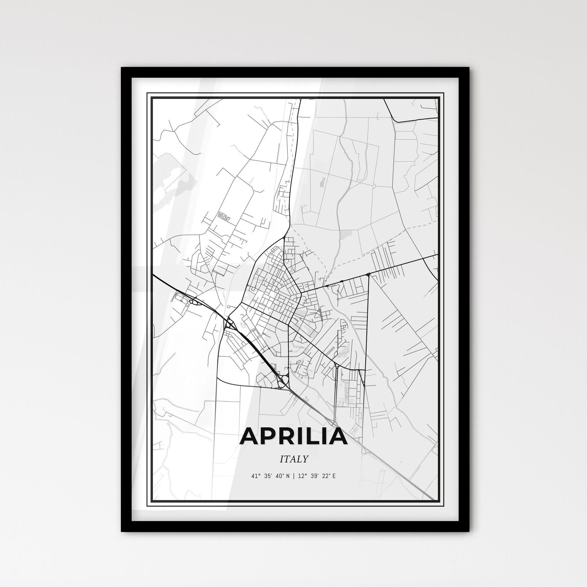 Aprilia Italy - Scandinavian Style City Map for Modern Home Decor