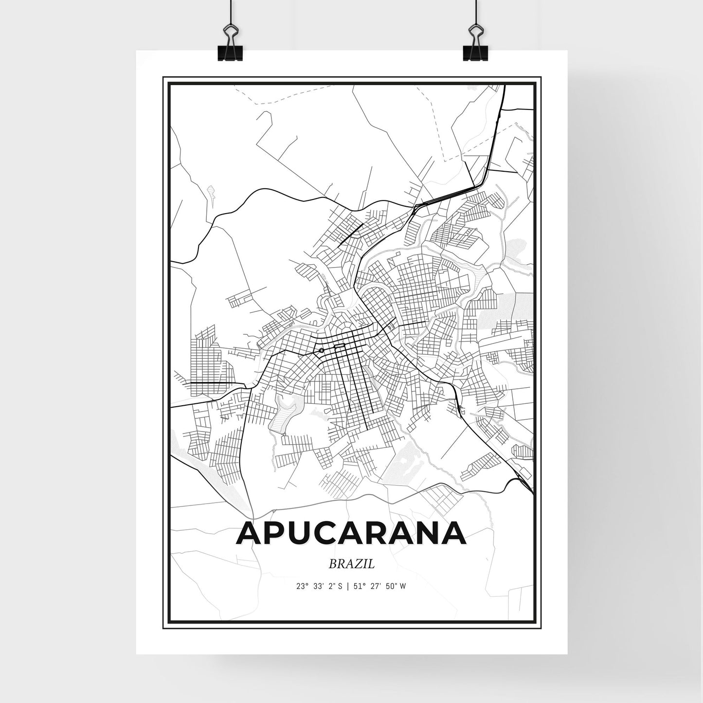 Apucarana Brazil - Premium City Map Poster