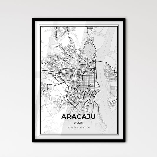 Aracaju Brazil - Scandinavian Style City Map for Modern Home Decor