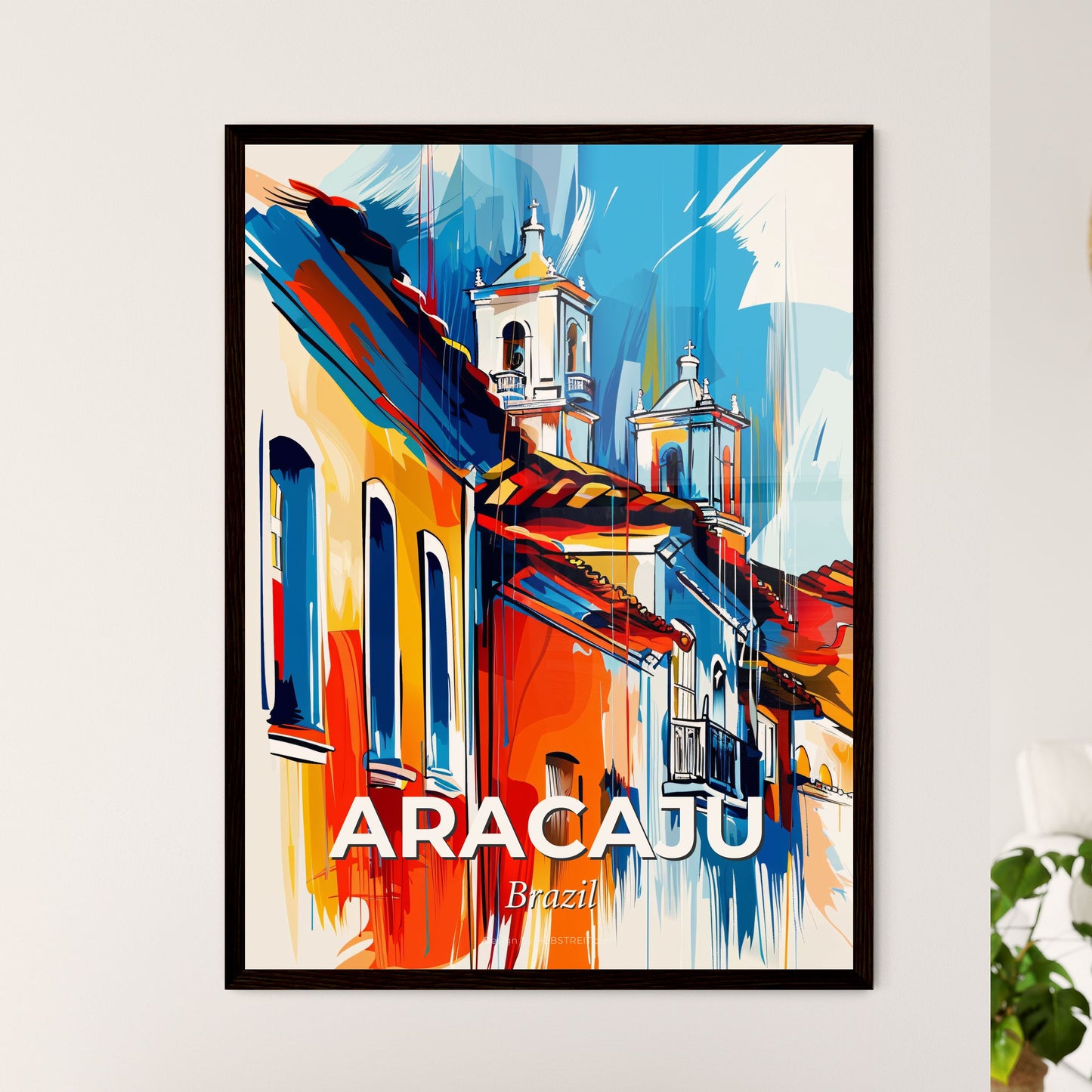 Vibrant Aracaju, Brazil - A Colorful Painting Of A Building