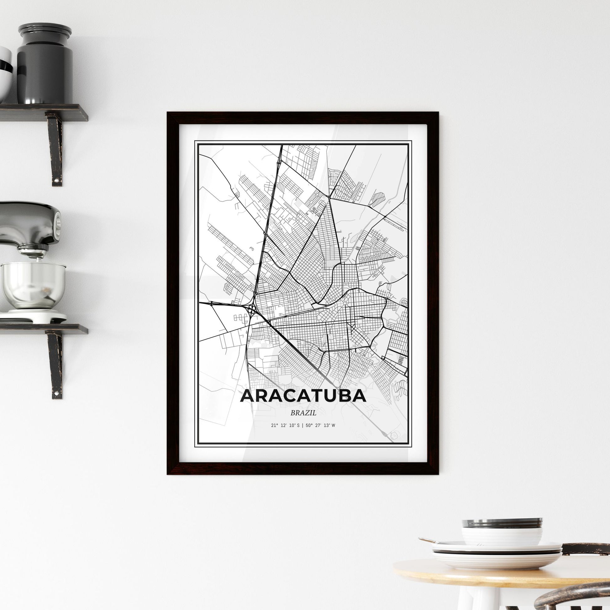 Aracatuba Brazil - Minimal City Map