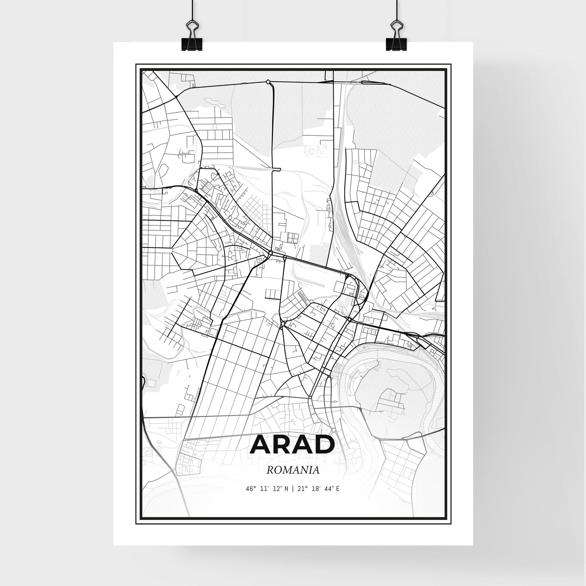 Arad Romania - Premium City Map Poster