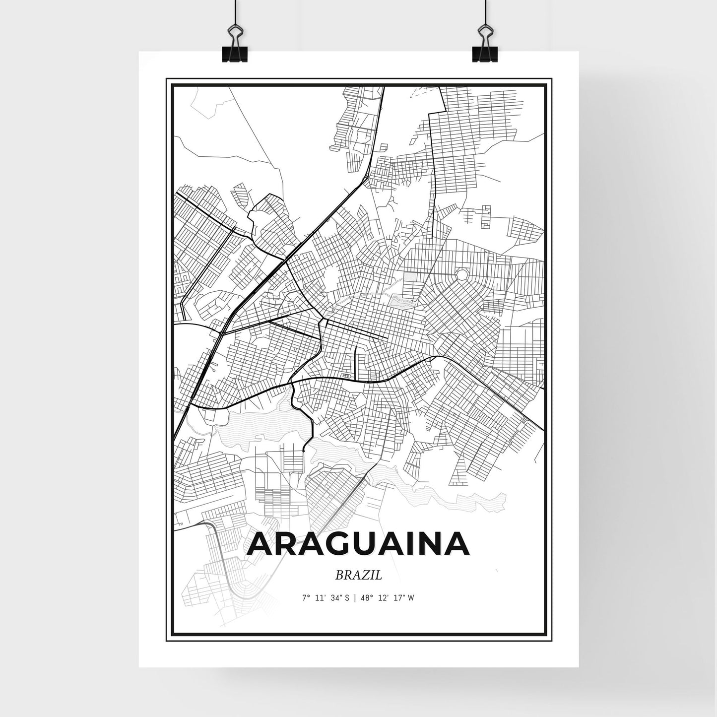 Araguaina Brazil - Premium City Map Poster