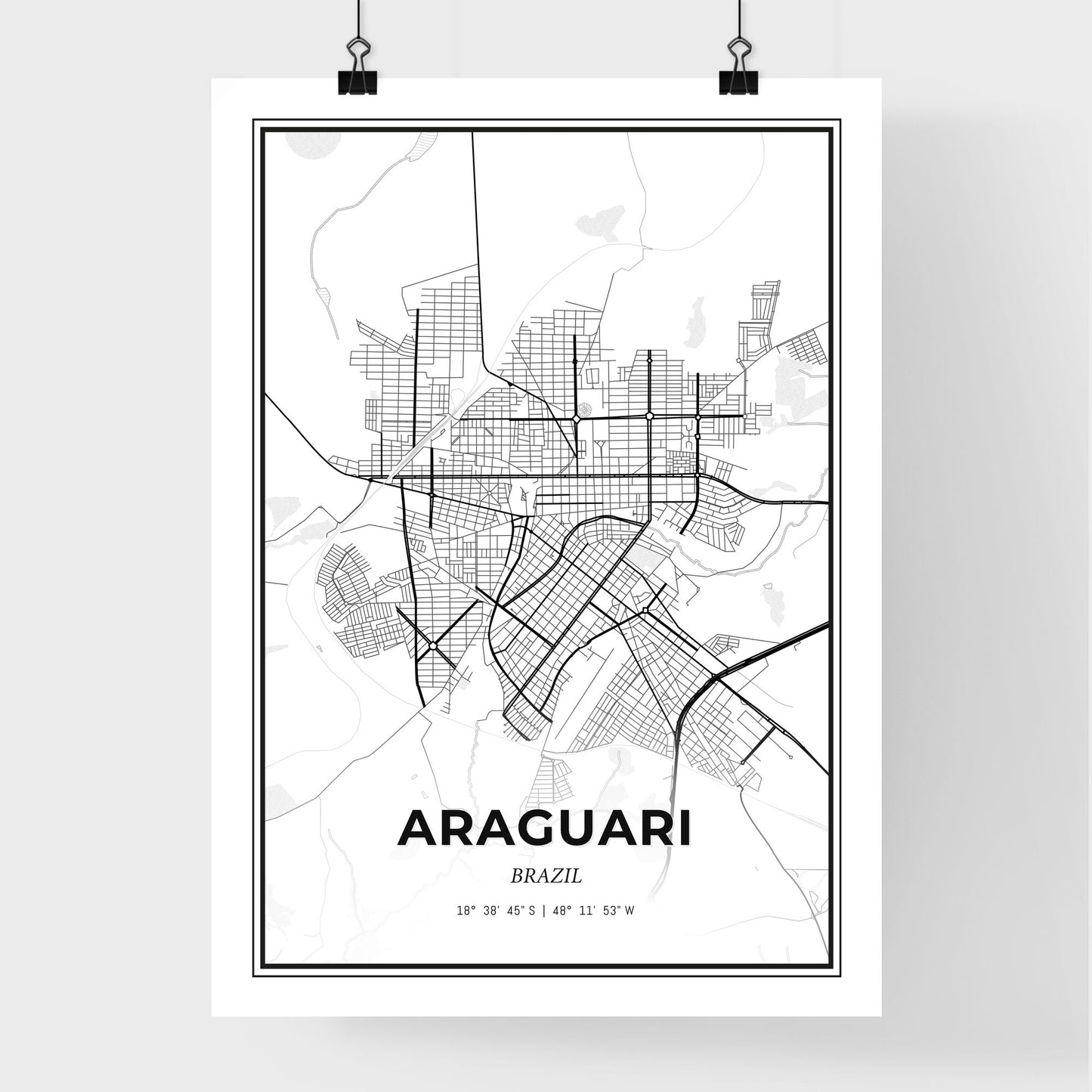 Araguari Brazil - Premium City Map Poster