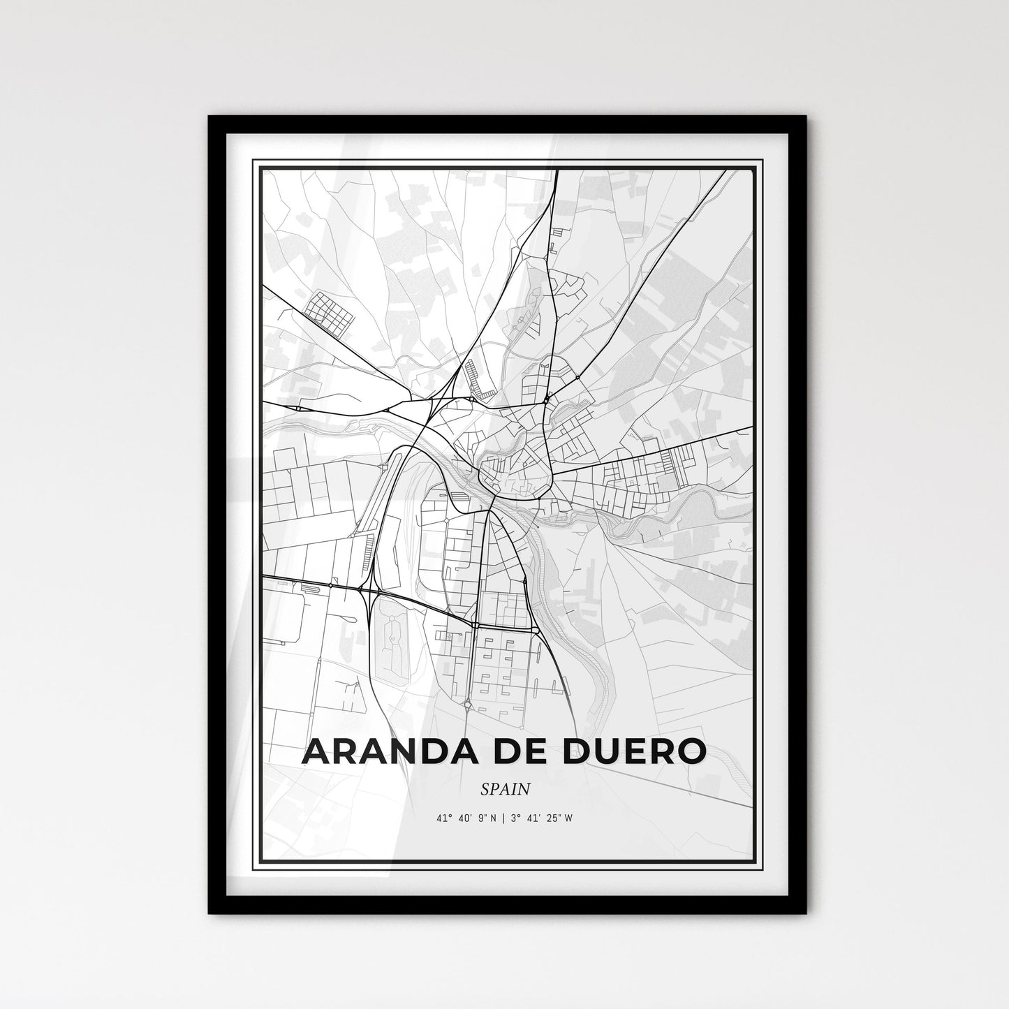 Aranda de Duero Spain - Scandinavian Style City Map for Modern Home Decor