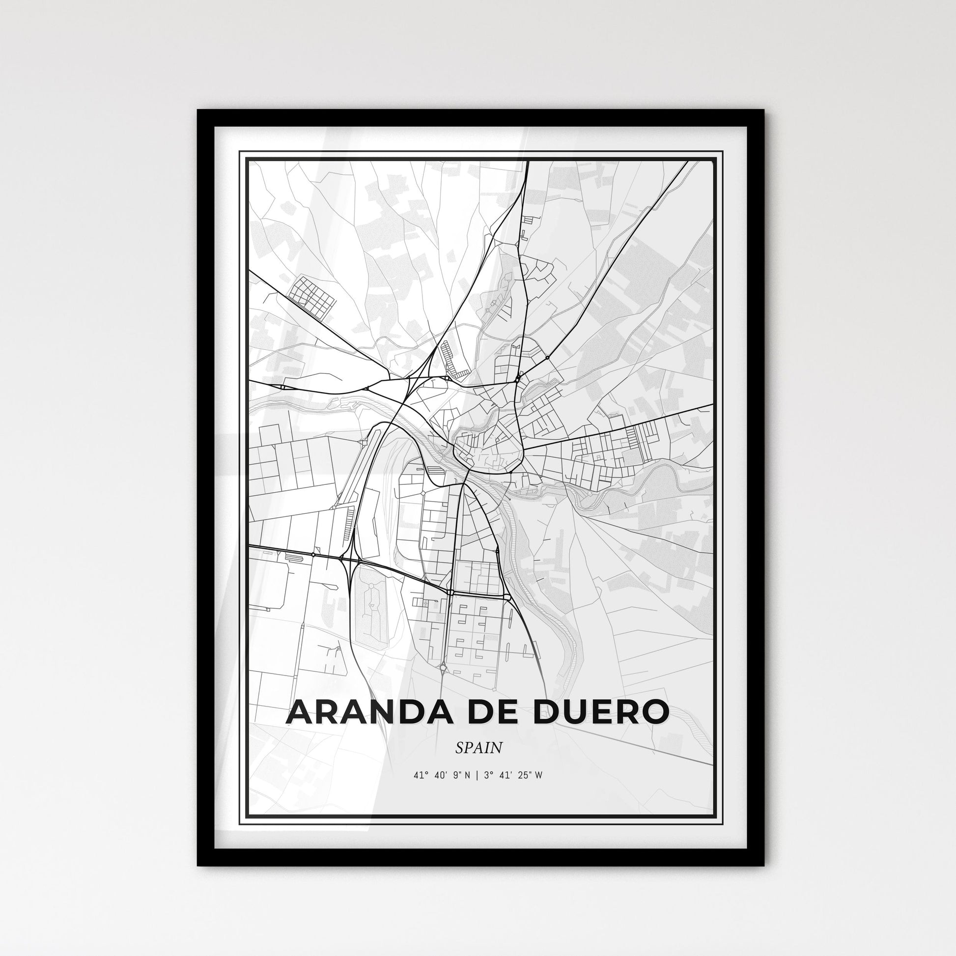 Aranda de Duero Spain - Scandinavian Style City Map for Modern Home Decor