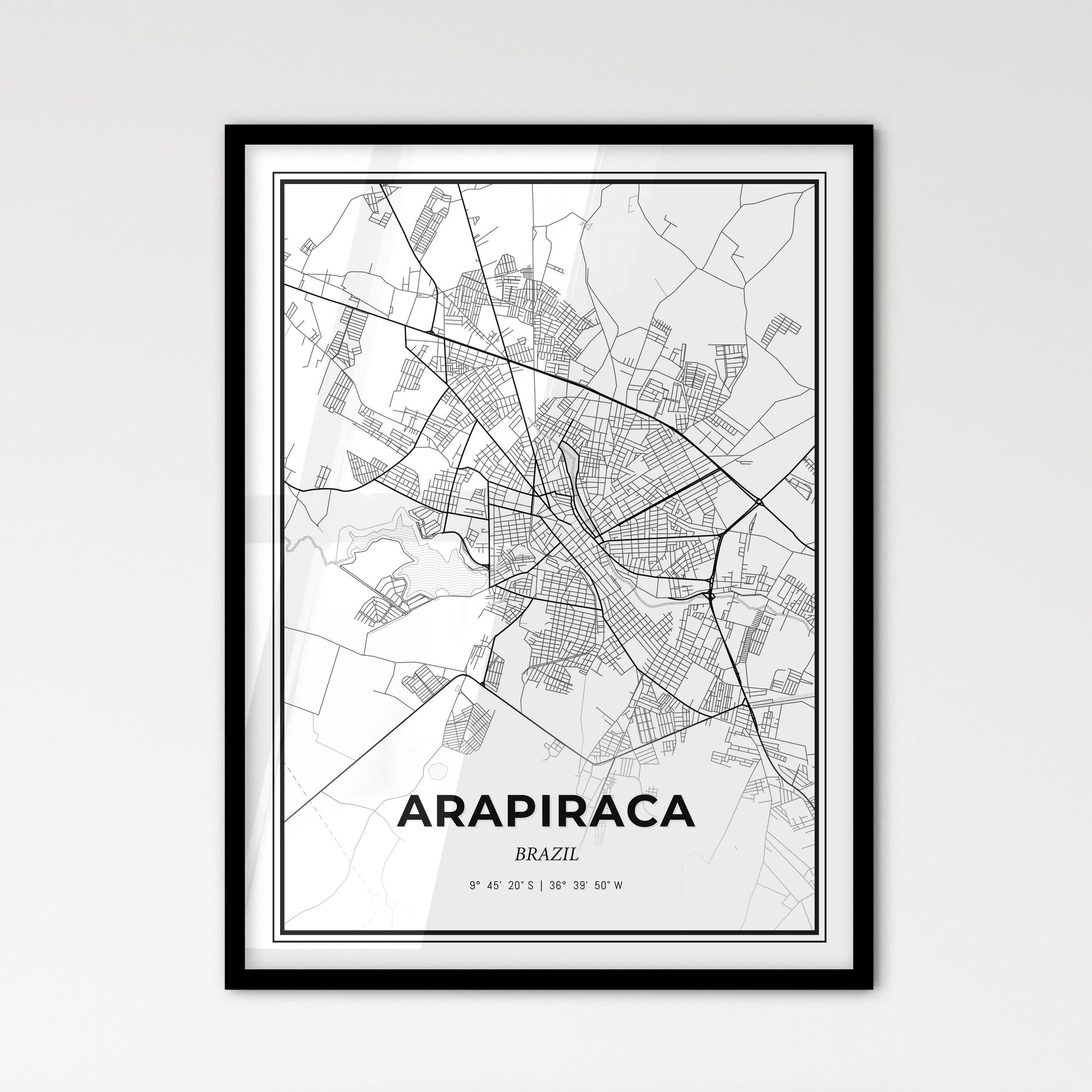 Arapiraca Brazil - Scandinavian Style City Map for Modern Home Decor