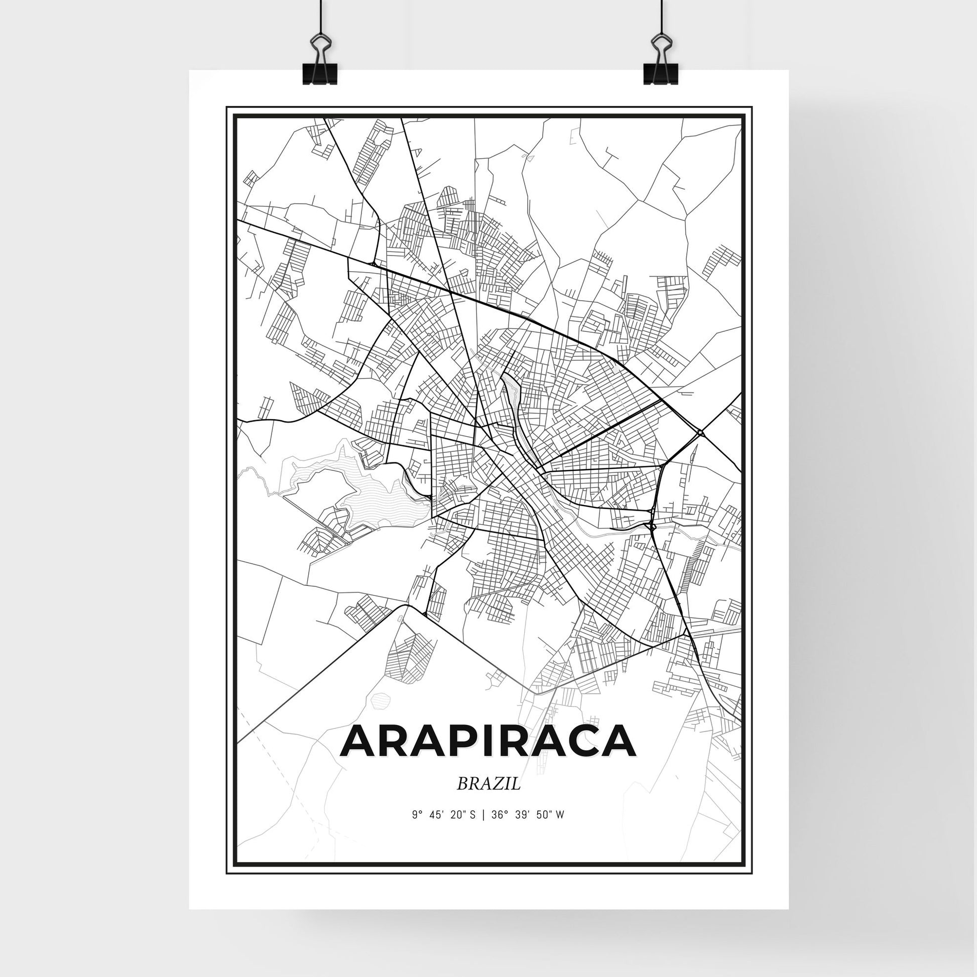 Arapiraca Brazil - Premium City Map Poster