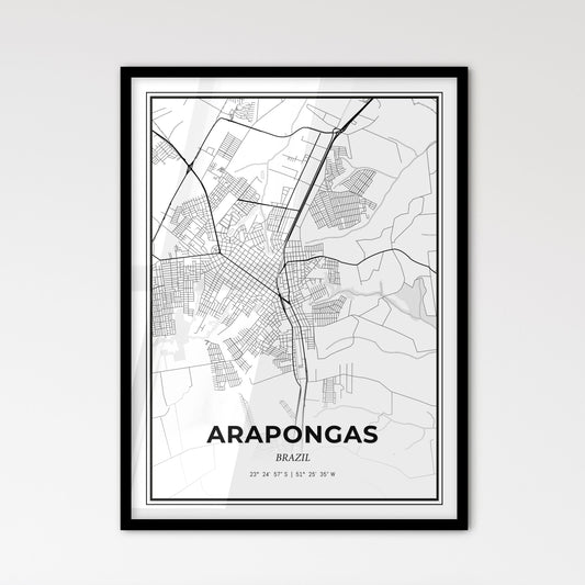 Arapongas Brazil - Scandinavian Style City Map for Modern Home Decor