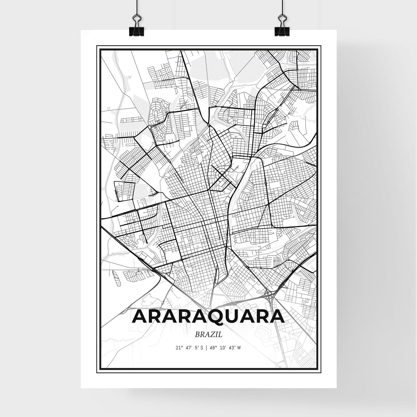 Araraquara Brazil - Premium City Map Poster