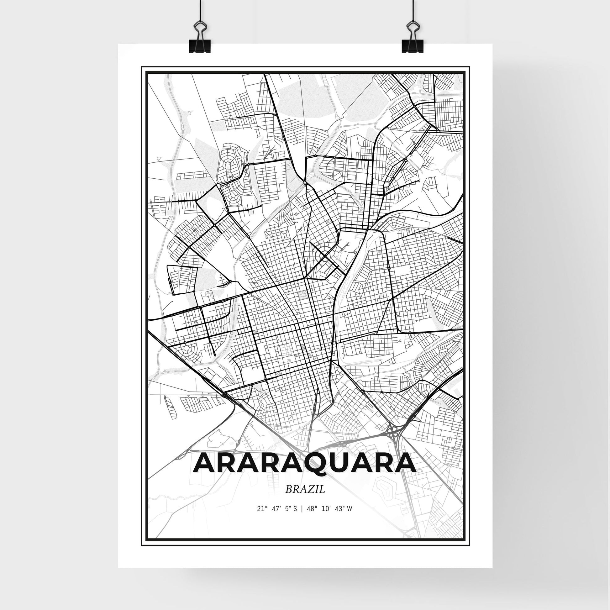 Araraquara Brazil - Premium City Map Poster