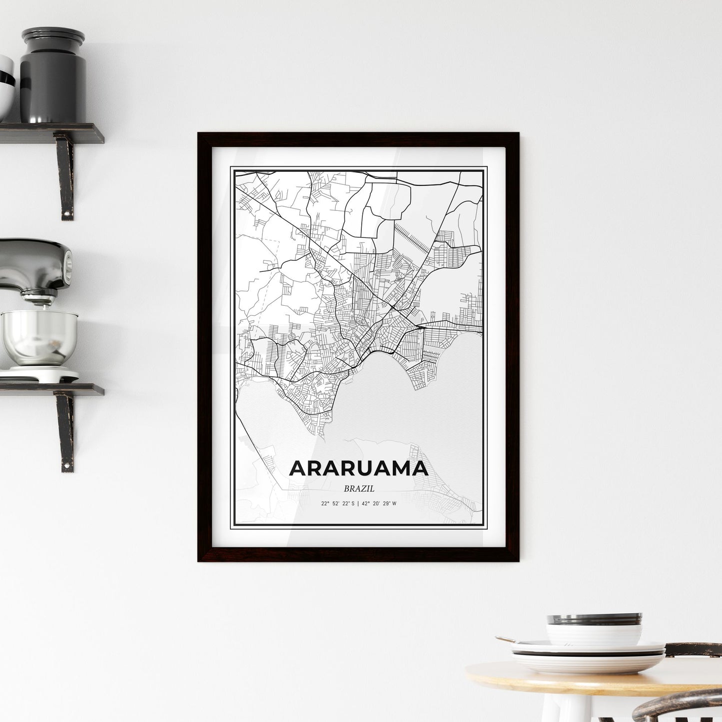 Araruama Brazil - Minimal City Map