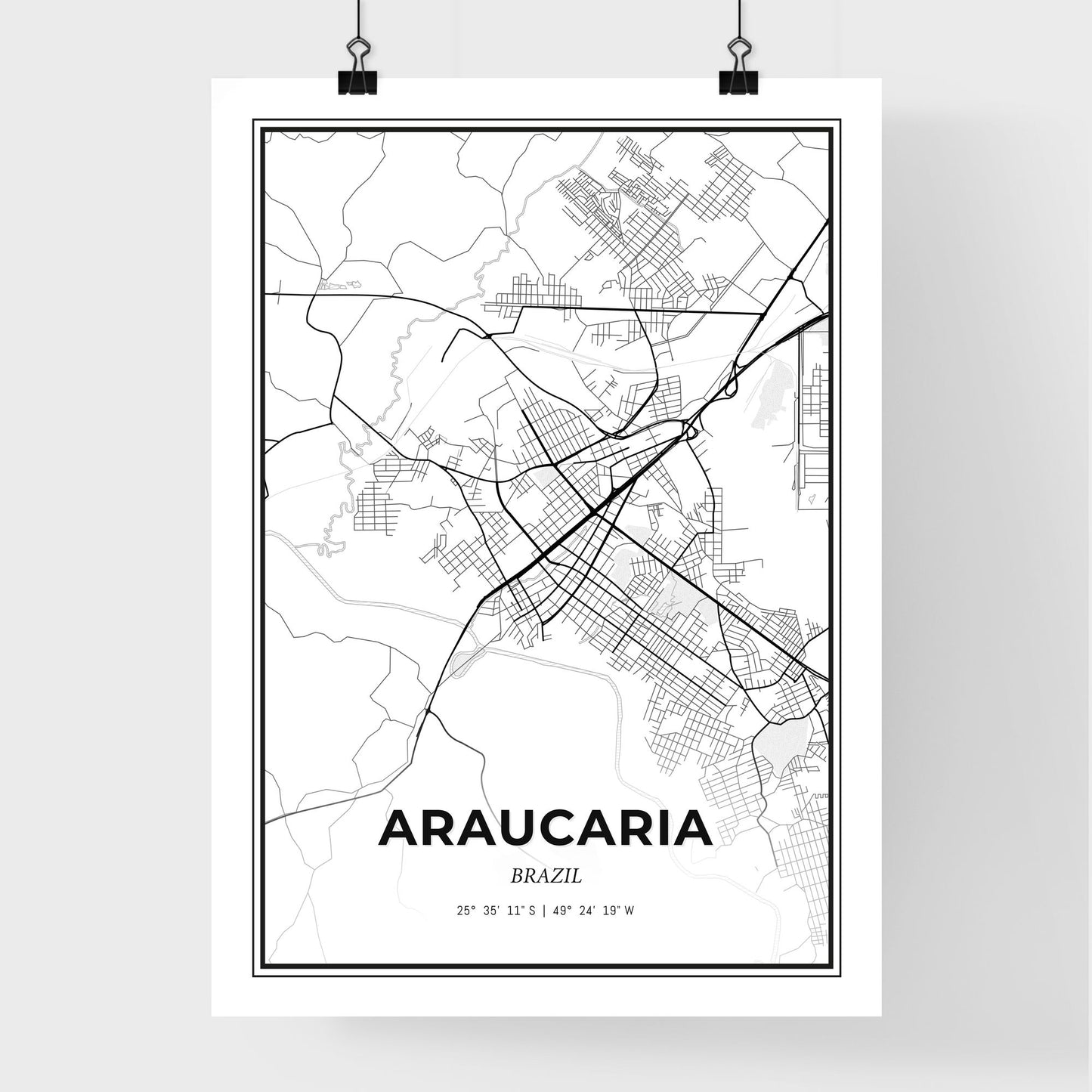 Araucaria Brazil - Premium City Map Poster