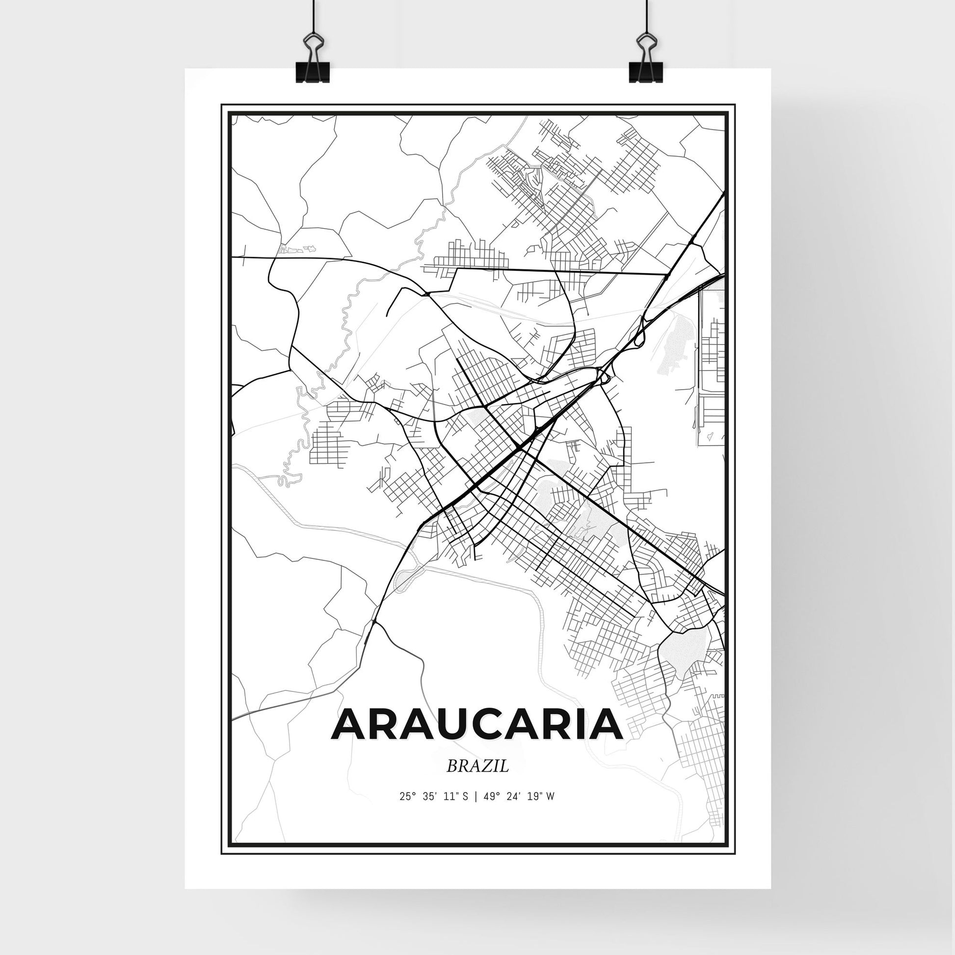 Araucaria Brazil - Premium City Map Poster