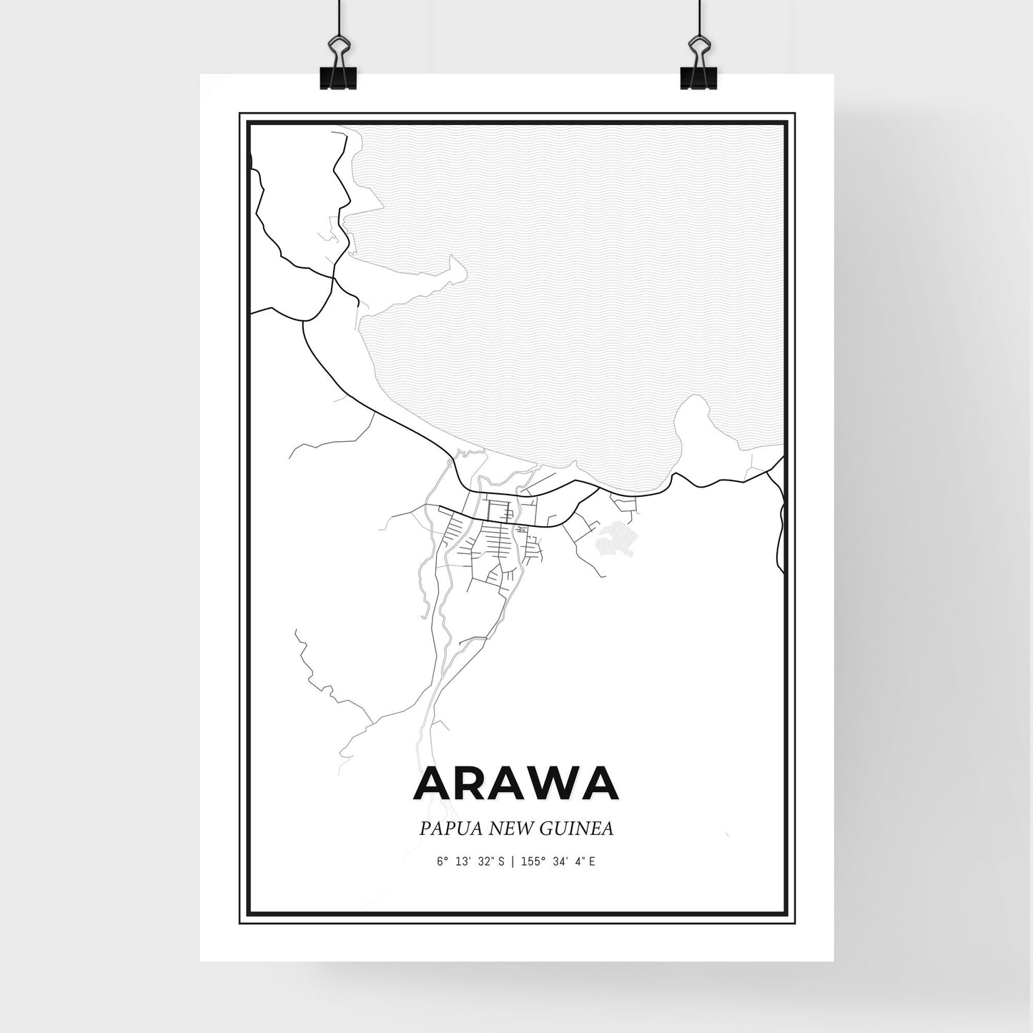 Arawa Papua New Guinea - Premium City Map Poster