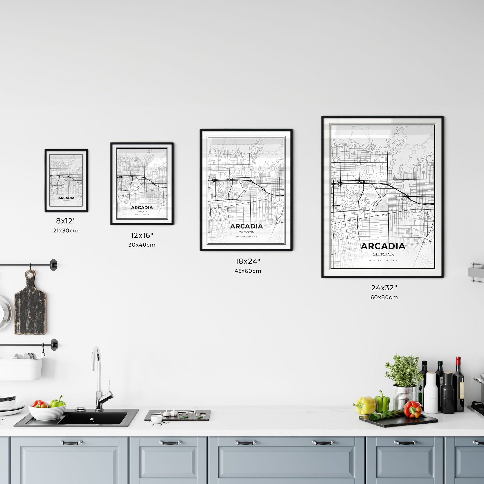 Arcadia California - Customizable Modern City Map