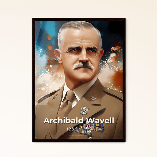 Portrait of Archibald Wavell, 1883 - 1950. Impressionistic painting of a man in a military uniform.