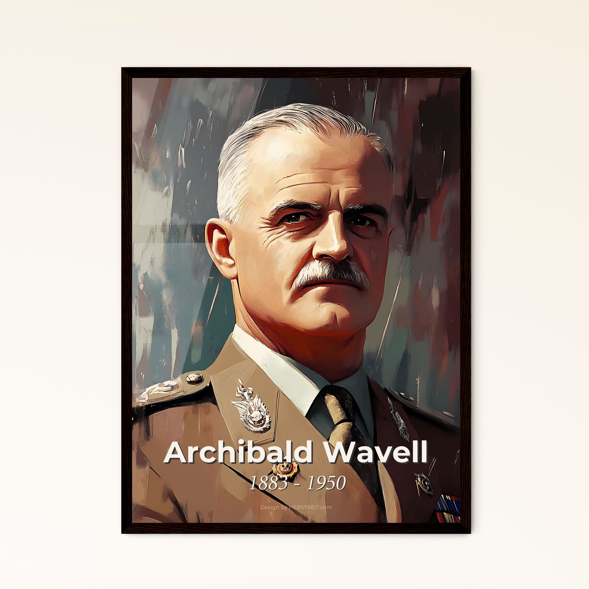 Portrait of Archibald Wavell, 1883 - 1950. Impressionistic painting of a man in a military uniform.