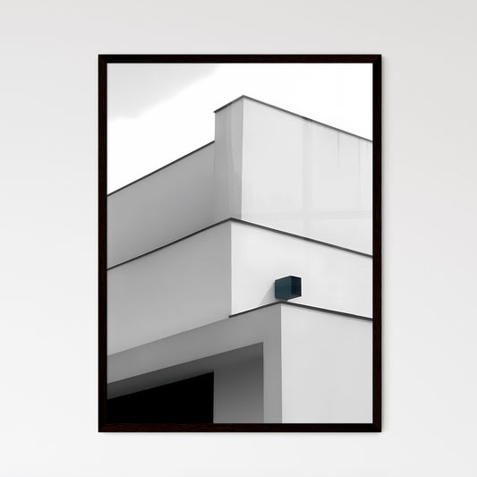 Bauhaus Minimalist Architecture Poster Design - Vibrant Painting Focus on Corner Box Framed Art