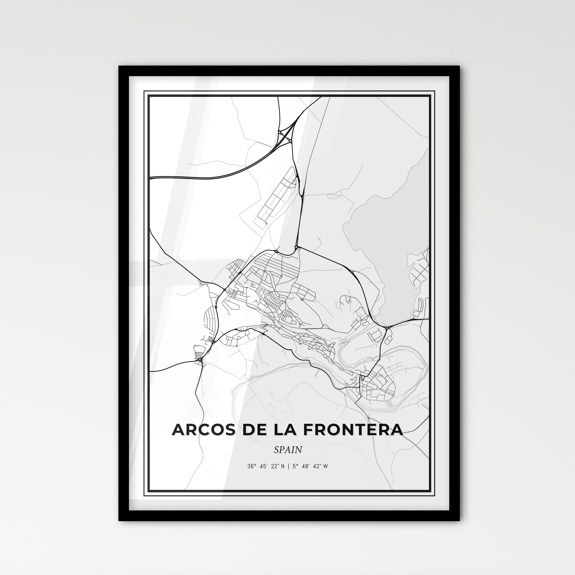 Arcos de la Frontera Spain - Scandinavian Style City Map for Modern Home Decor