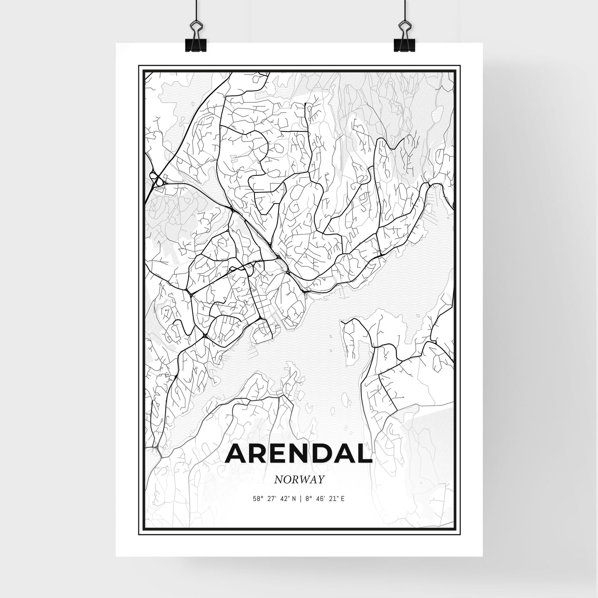 Arendal Norway - Premium City Map Poster