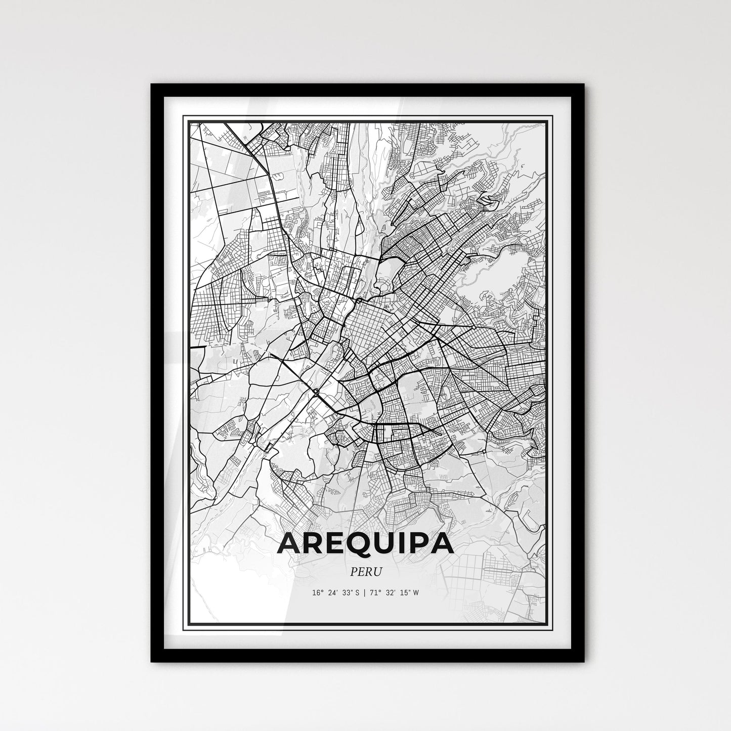 Arequipa Peru - Scandinavian Style City Map for Modern Home Decor