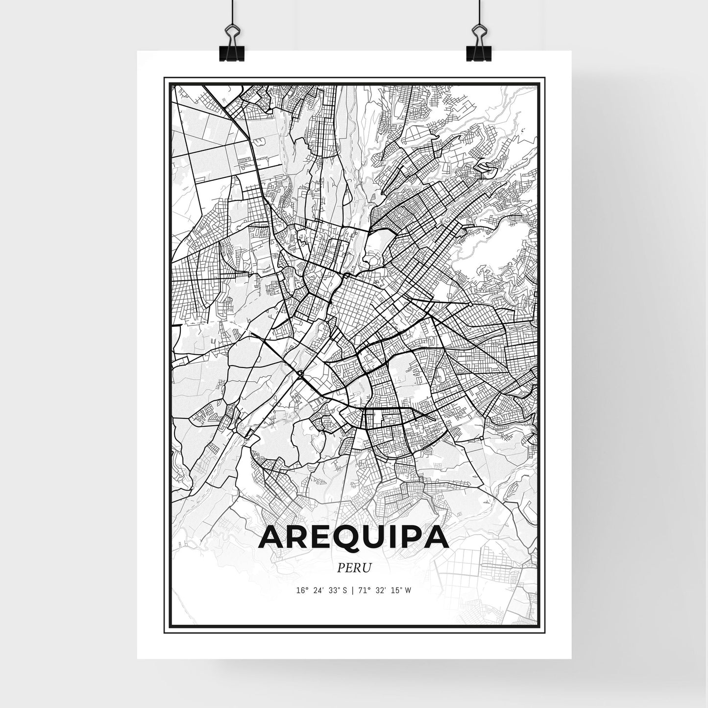 Arequipa Peru - Premium City Map Poster