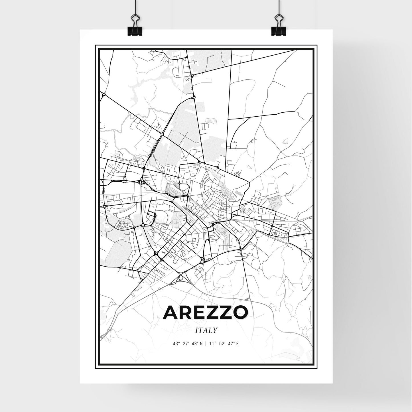 Arezzo Italy - Premium City Map Poster