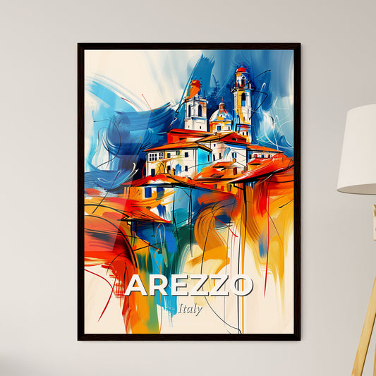 Vibrant Arezzo, Italy - A Painting Of A Building